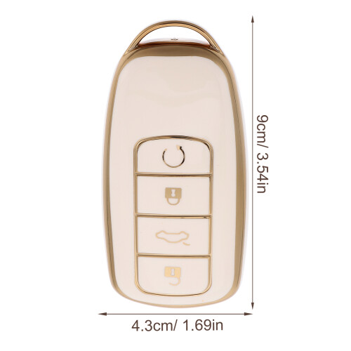 2Pcs White Tpu Key Fob Case Car Key Protector Minimalist Splashproof 1