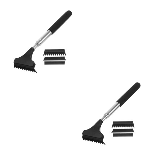 2Sets Black Car Snow Remover with Ice and Squeegee 1