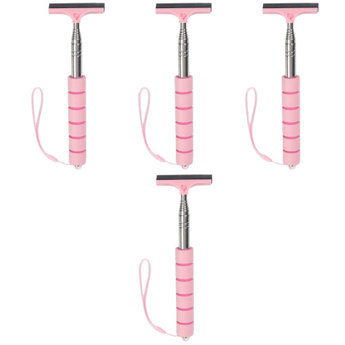 4Pcs Durable Car Mirror Cleaner Tool Pink Window Squeegees 1