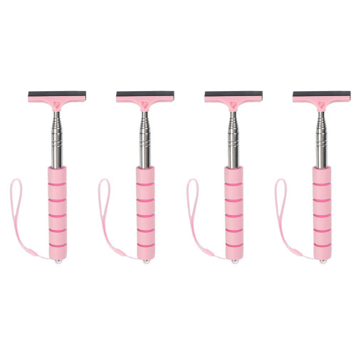 4Pcs Durable Car Mirror Cleaner Tool Pink Window Squeegees 2