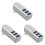 3Pcs Silver USB Hub for Laptop with Rotatable Multi-Port Adapter 2