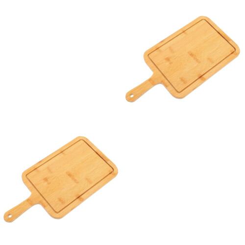 2Pcs Kitchen Cutting Board Wooden Pizza Paddle Multi-Purpose Tray 1