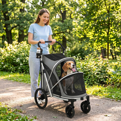 PawHut PawHut Dog Stroller, Folding Pet Stroller for Small Medium Dogs