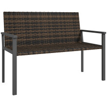 2 Seater Rattan Garden Bench,Outdoor