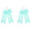 Double Pack Cheer Team Ribbon Key Chains Sturdy-lake blue 1