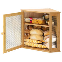 Poubelle d'angle peu encombrante avec porte en-Couleur bois