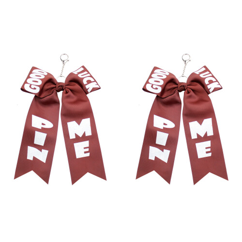 2 Matching Cheer Key Rings Extra Large Bowknot Design-brown