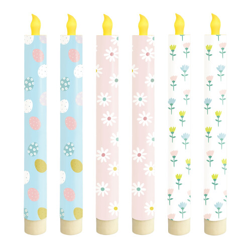 6pcs/lot Printed Electronic Candle Automatic Off Timer-fres