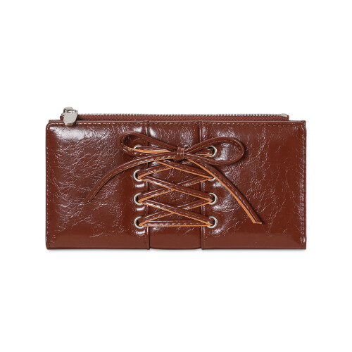 Lightweight Portable Long Wallet Easy Carry Bows Tie-brown