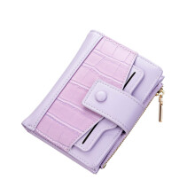 Bifold Clutch Purse,Minimalist Credit Card-Purple