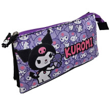 Kuromi Triple Pencil Case voor school, kantoor of op reis