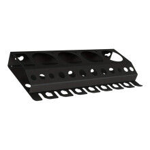 Robustes Werkstattregal aus Metall mit 7 Flaschenringen und 8