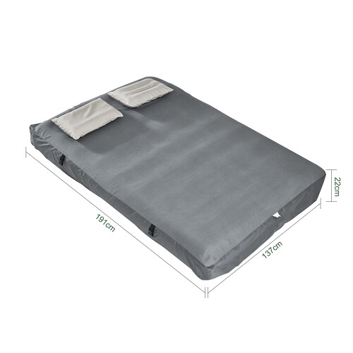 SoBuy Ξαπλώστρα Γκρι 191x137x22 εκ. PES Αφαιρούμενα Μαξιλάρια 2