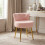 Living And Home Teddy Fleece Dressing Table Stool with Iron Legs, Pink 1