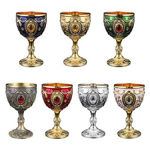 Stylish 100ml Antique Themed Drinking Cup Durable Alloy-Red 1