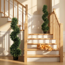 Artificial Cypress Topiary Tree with 700 Leaves, Set of 2