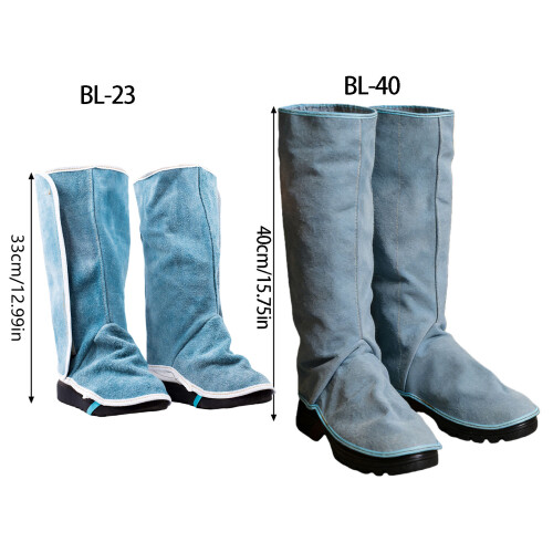 Protège-chevilles de soudage en cuir industriel, 2-Bleu 40 2
