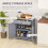 Homcom HOMCOM Rubber Wood Top Kitchen Side Cabinet with Adjustable Shelf, Grey 4