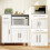 Homcom HOMCOM Rolling Kitchen Cart, Microwave Cabinet with Adjustable Shelf 8