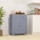 Homcom HOMCOM Rubber Wood Top Kitchen Side Cabinet with Adjustable Shelf, Grey 8
