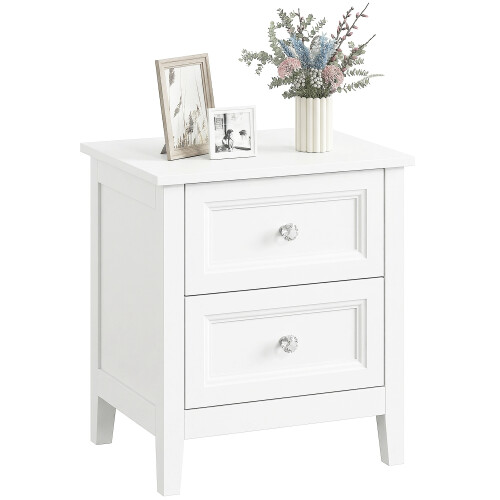 Homcom HOMCOM Nightstand with 2 Drawers White 1