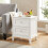Homcom HOMCOM Nightstand with 2 Drawers White 8