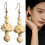 Boucles d'oreilles en bois à fleurs délicates, bijoux-UN 3