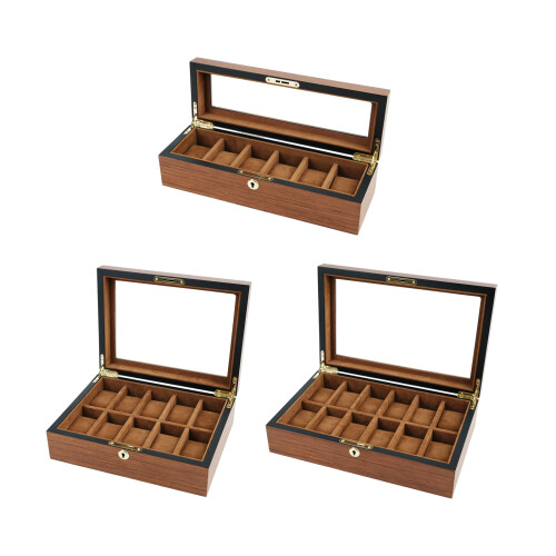 Elegant Wooden Watch Keeper Showcase With Protective-6 bits 1