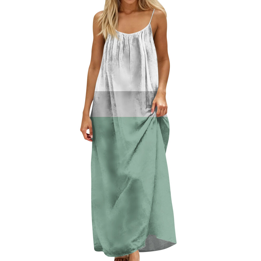 Women Backless Cami Dress, Summer Casual Sleeveless-Green S