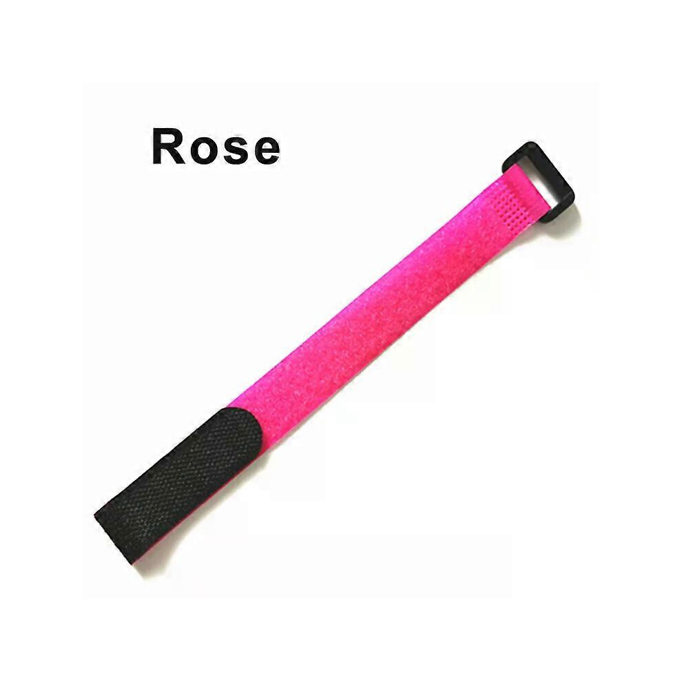(Rose, 5Pcs 20X200mm) 5/10Pcs Reusable Hook Loop Cable Ties Nylon Cord Straps Fastener 5996097194966