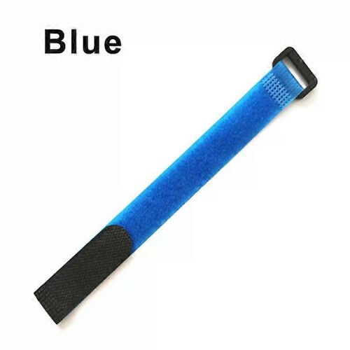 (Blue, 5Pcs 20x400mm) 5/10Pcs Reusable Hook Loop Cable Ties Nylon Cord Straps Fastener