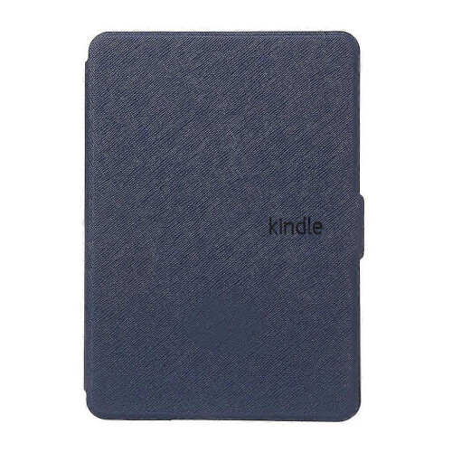 (Dark blue) 6' Leather Case for Kindle Paperwhite 3/2/1 DP75SDI eReader Shell Sleeve