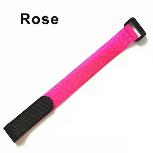 (Rose, 10Pcs 20x200mm) 5/10Pcs Reusable Hook Loop Cable Ties Nylon Cord Straps Fastener