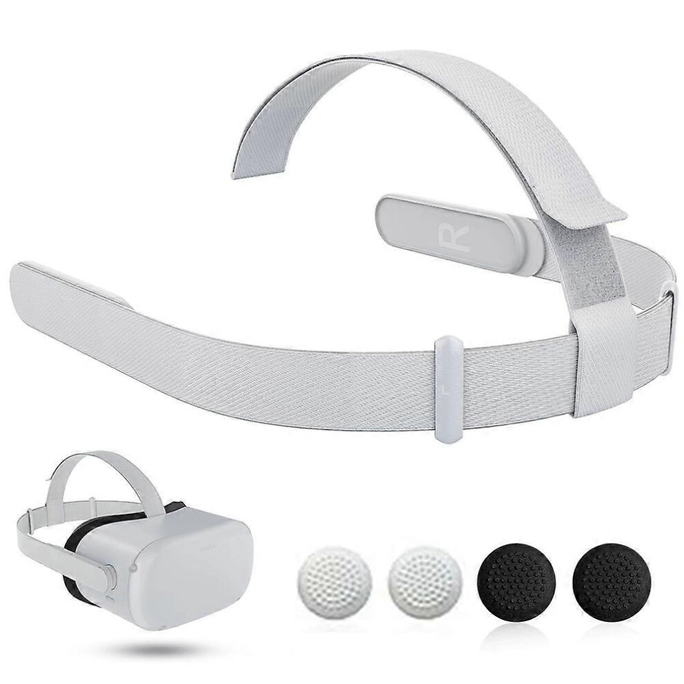 (&White) Oculus Quest 2 Vr Head Strap Replacement With Joystick Caps Black/White 5996097195567