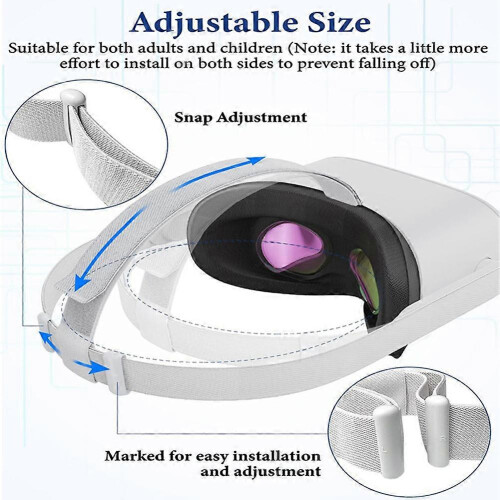 (Black&white) Oculus Quest 2 VR Head Strap Replacement with Joystick Caps 2