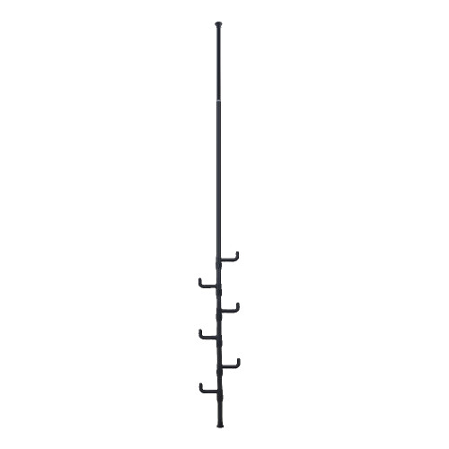 Living And Home (Black, 6 Hooks) Adjustable Floor to Ceiling Clothes Rack with Hooks 2