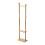 Living And Home Freestanding Wooden Clothes Rack with 5 Hooks, Natural 4