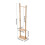 Living And Home Freestanding Wooden Clothes Rack with 5 Hooks, Natural 5