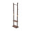 Living And Home Freestanding Wooden Clothes Rack with 5 Hooks, Walnut 2