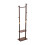 Living And Home Freestanding Wooden Clothes Rack with 5 Hooks, Walnut 4