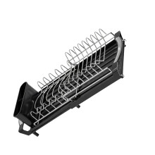 Flexible Expandable Over Sink Dish Drainer With Two-Black