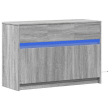 Mobile TV - HELLOSHOP26 - Mensola TV LED - Legno ingegnerizzato - 91x34x61 cm - Grigio sonoma
