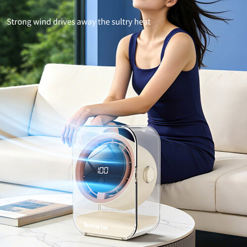 Leiser, batteriebetriebener Tischventilator mit-Lavendel 2