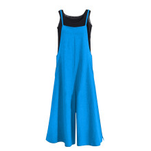 Zomer comfortabele katoenen rompertjes Casual wijde-Blauw XXXL