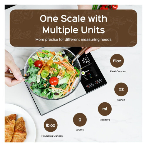 Smart Kitchen Scale, High Precision Electronic Gram Scale, Household Food Scale with Smart Interaction 2