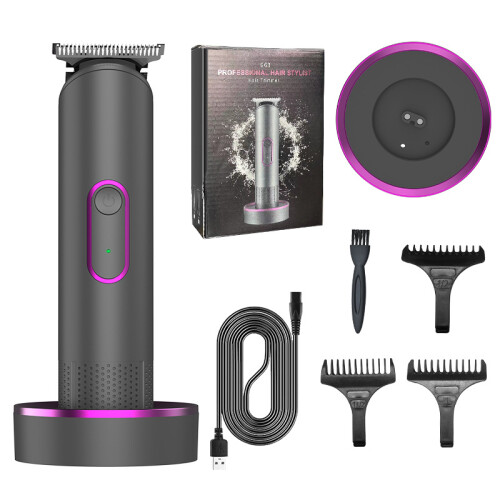 Tagliacapelli elettrico impermeabile con base, ideale per capelli grassi da donna e da uomo.