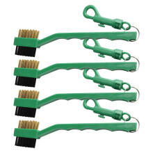 Golfs Brush with Carabiner Buckle, Double-Sided Nylon and-Green