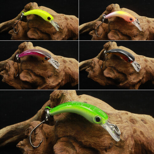 5pack Realistic Fishing Lures Floating Cranks Baits Minnows 1