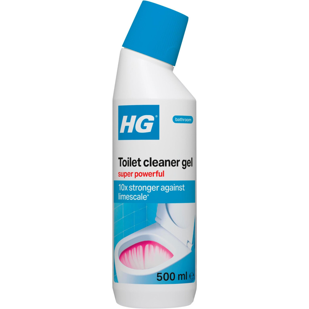 Hg Toilet Cleaner Gel Super Powerful, Limescale & Stain Remover 500Ml