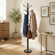 Freestanding Metal Hat Coat Rack Stand, Black